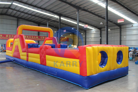 Jeu d'obstacle gonflable jaune de 39 pieds pour adultes