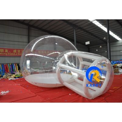 Tente à bulles gonflable blanche pour le mariage de Noël avec neige soufflante et matériau PVC