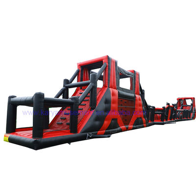 OEM Acceptable 64 pieds de long Jeux gonflables de parcours d'obstacles pour le parc d'attractions pour enfants