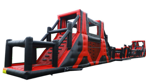 OEM Acceptable 64 pieds de long Jeux gonflables de parcours d'obstacles pour le parc d'attractions pour enfants