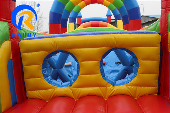 OEM Acceptable 64 pieds de long Jeux gonflables de parcours d'obstacles pour le parc d'attractions pour enfants