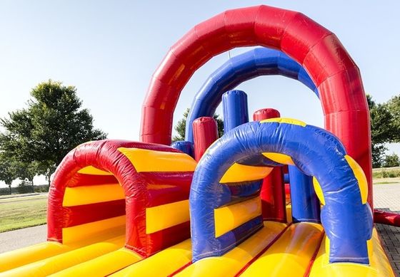 OEM Acceptable 64 pieds de long Jeux gonflables de parcours d'obstacles pour le parc d'attractions pour enfants