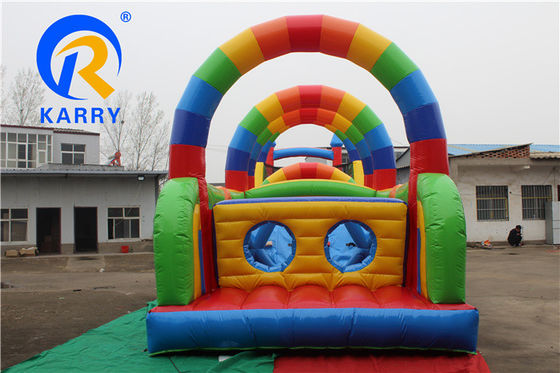 OEM Acceptable 64 pieds de long Jeux gonflables de parcours d'obstacles pour le parc d'attractions pour enfants