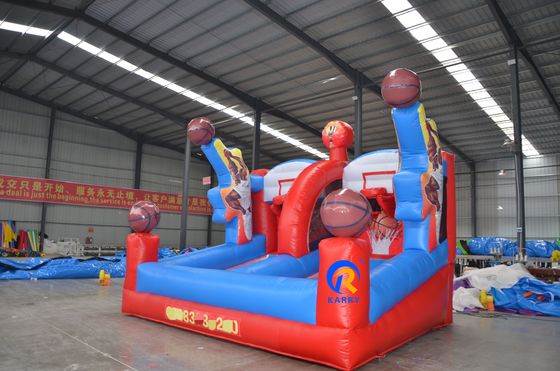 Terrain de jeux en plein air Jeu de fête gonflable Personnalisé Basketball Tir Trampoline