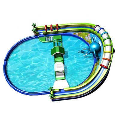 24*18m ou taille personnalisée Adorable bébé éléphant jeu d'obstacle gonflable parc aquatique
