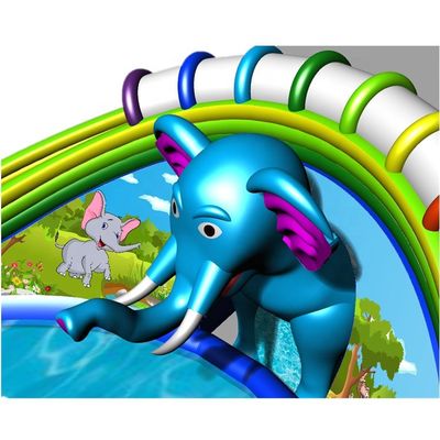 24*18m ou taille personnalisée Adorable bébé éléphant jeu d'obstacle gonflable parc aquatique