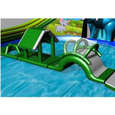 24*18m ou taille personnalisée Adorable bébé éléphant jeu d'obstacle gonflable parc aquatique
