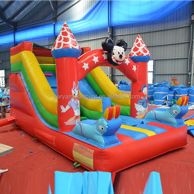 Taille du client 16ft Petit toboggan pour tout-petits gonflable Mickey toboggan sec ou humide pour les sauteurs