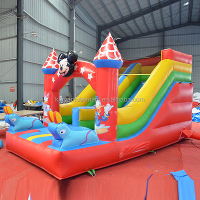 Taille du client 16ft Petit toboggan pour tout-petits gonflable Mickey toboggan sec ou humide pour les sauteurs