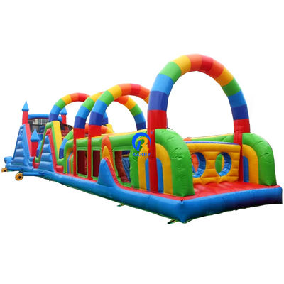 Équipement de parc d'attractions Parcours d'obstacles gonflable interactif pour enfants et adultes