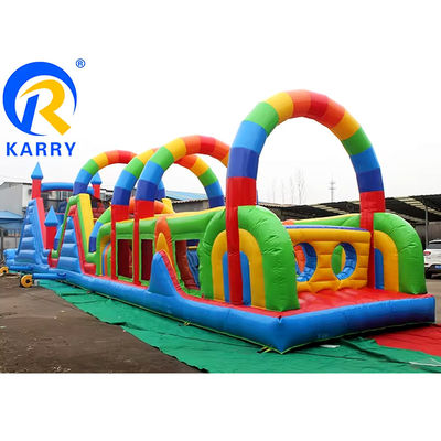 Équipement de parc d'attractions Parcours d'obstacles gonflable interactif pour enfants et adultes