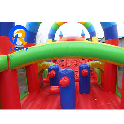 Équipement de parc d'attractions Parcours d'obstacles gonflable interactif pour enfants et adultes
