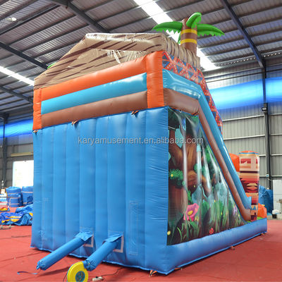 0.55mm PVC Tarpaulin JUNGLE primitive toboggan avec mur d'escalade et toboggan à rebond