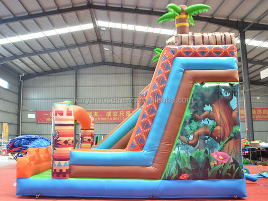 0.55mm PVC Tarpaulin JUNGLE primitive toboggan avec mur d'escalade et toboggan à rebond