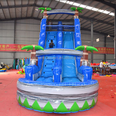 Impression numérique de qualité commerciale PVC bâche gonflable toboggan à eau avec piscine pour enfants