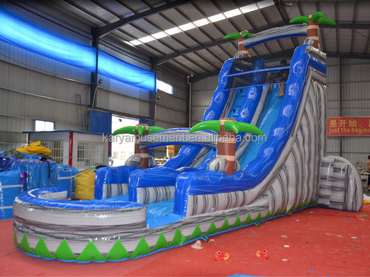 Impression numérique de qualité commerciale PVC bâche gonflable toboggan à eau avec piscine pour enfants