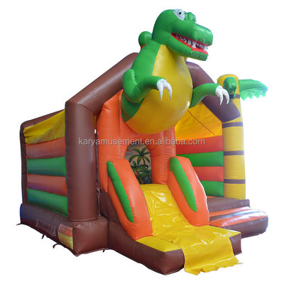 Numéro OEM 100-500kg Capacité Dinosaure Château gonflable avec combo de diapositive