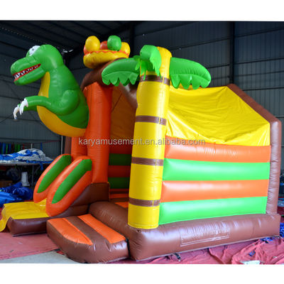 Numéro OEM 100-500kg Capacité Dinosaure Château gonflable avec combo de diapositive