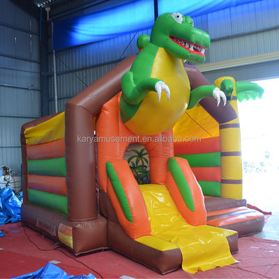 Numéro OEM 100-500kg Capacité Dinosaure Château gonflable avec combo de diapositive