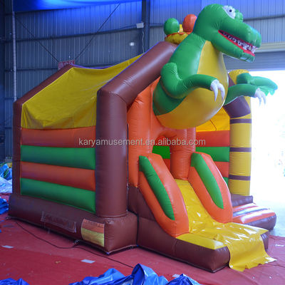 Numéro OEM 100-500kg Capacité Dinosaure Château gonflable avec combo de diapositive