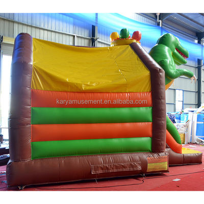 Numéro OEM 100-500kg Capacité Dinosaure Château gonflable avec combo de diapositive