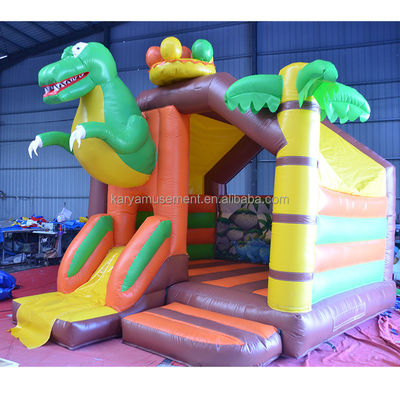 Numéro OEM 100-500kg Capacité Dinosaure Château gonflable avec combo de diapositive