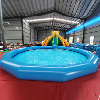 Couleur personnalisée PVC éléphant thème gonflable parc aquatique combo toboggan pour le terrain de jeu