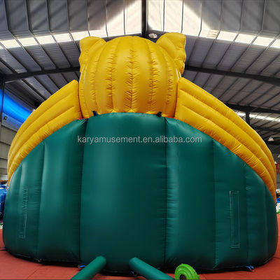 Couleur personnalisée PVC éléphant thème gonflable parc aquatique combo toboggan pour le terrain de jeu