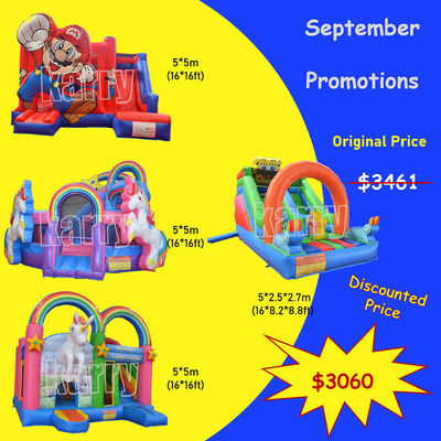 Septembre Châteaux gonflables Paquet Château sautant avec couleur personnalisée et souffleur