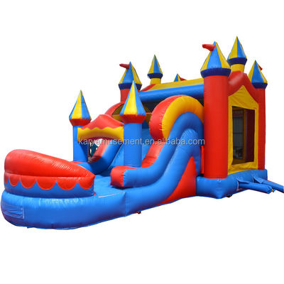 Kit de réparation inclus Château gonflable Grand toboggan à eau sèche et humide pour parc d'attractions