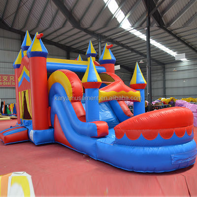 Kit de réparation inclus Château gonflable Grand toboggan à eau sèche et humide pour parc d'attractions