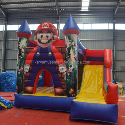 0.55mm PVC Vinyl Tarpaulin gonflable Mario Bounce House Combo Château glisser avec souffleur