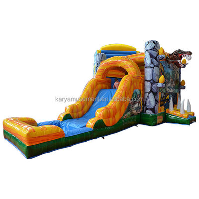 Caractéristiques PORTABLE gonflable Jungle Dino Bouncer House avec diapositive et unisexe