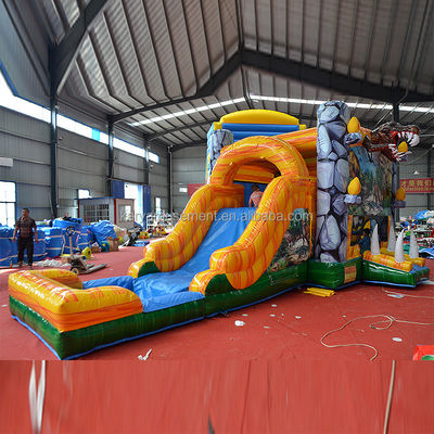 Caractéristiques PORTABLE gonflable Jungle Dino Bouncer House avec diapositive et unisexe