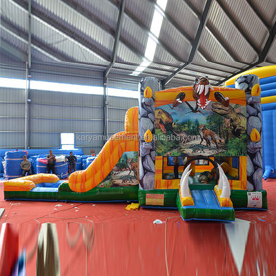 Caractéristiques PORTABLE gonflable Jungle Dino Bouncer House avec diapositive et unisexe