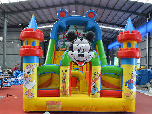 Commercial 29ft sautant Mickey Park gonflable bouncer glisser pour les affaires de location de fête