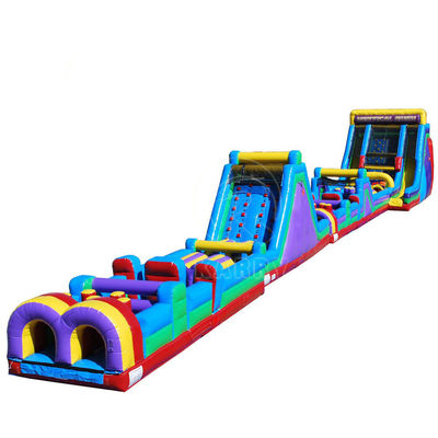 Cours de saut sur obstacle gonflable en PVC avec diapositive KR-OBS-904-2