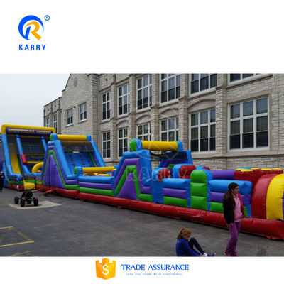 Cours de saut sur obstacle gonflable en PVC avec diapositive KR-OBS-904-2