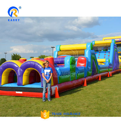 Cours de saut sur obstacle gonflable en PVC avec diapositive KR-OBS-904-2