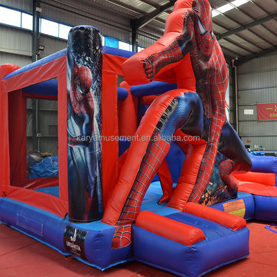 Entretien intérieur et extérieur Spiderman Thème Château gonflable avec diapositive
