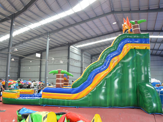 32 pieds Jumbo Palm Tree Slide gonflable solaire avec enfants jouent à la piscine et le toboggan
