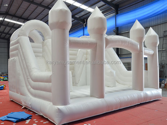 Glissière intérieure Petit enfant Maison à rebond blanc pour la fête de mariage Combinaison de château gonflable