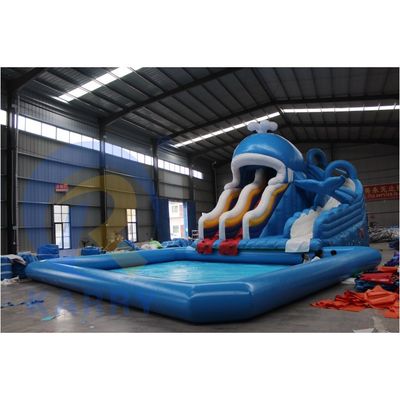 CE Blower et accessoires de réparation incluant un parc aquatique gonflable avec toboggan à requin