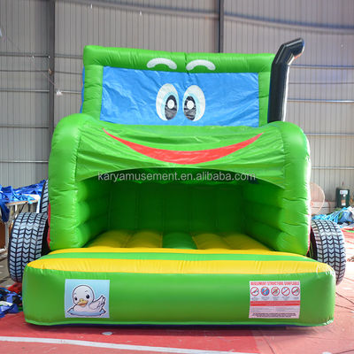 Les enfants à l' intérieur à l' extérieur Bungee Trampoline gonflable Bouncy Castle Jumper Tracteur vert