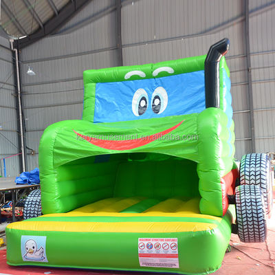 Les enfants à l' intérieur à l' extérieur Bungee Trampoline gonflable Bouncy Castle Jumper Tracteur vert