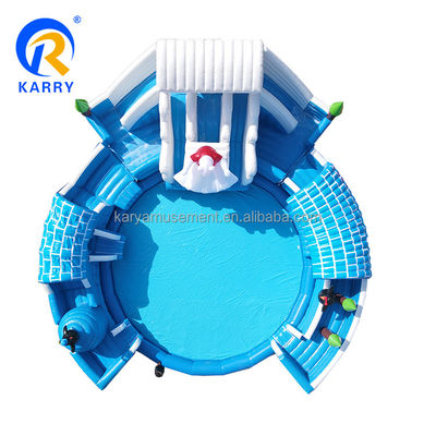 Piscine surdimensionnée Moonwalk Parc aquatique gonflable pour enfants et adultes Urse polaire toboggan aquatique