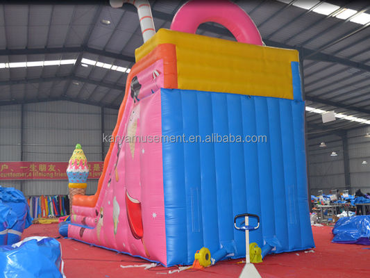Fête commerciale Location de toboggan avec piscine pour enfants en rose glacé