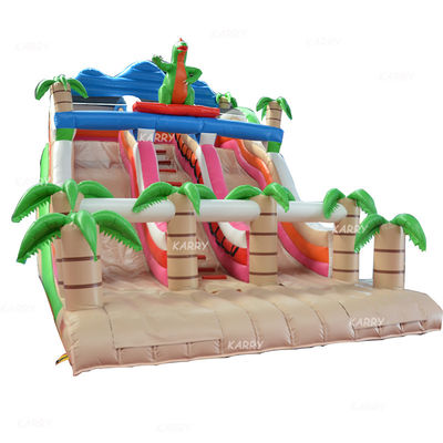 Équipement de divertissement pour les fêtes de famille Impression numérique Dinosaure Slide Château gonflable