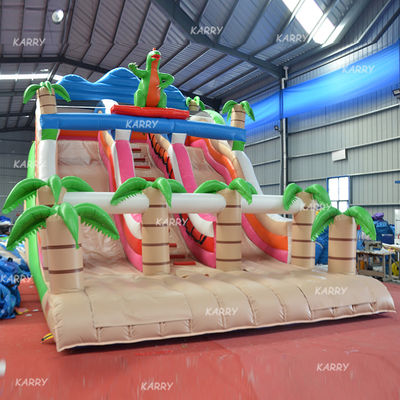 Équipement de divertissement pour les fêtes de famille Impression numérique Dinosaure Slide Château gonflable
