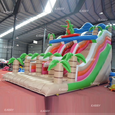 Équipement de divertissement pour les fêtes de famille Impression numérique Dinosaure Slide Château gonflable